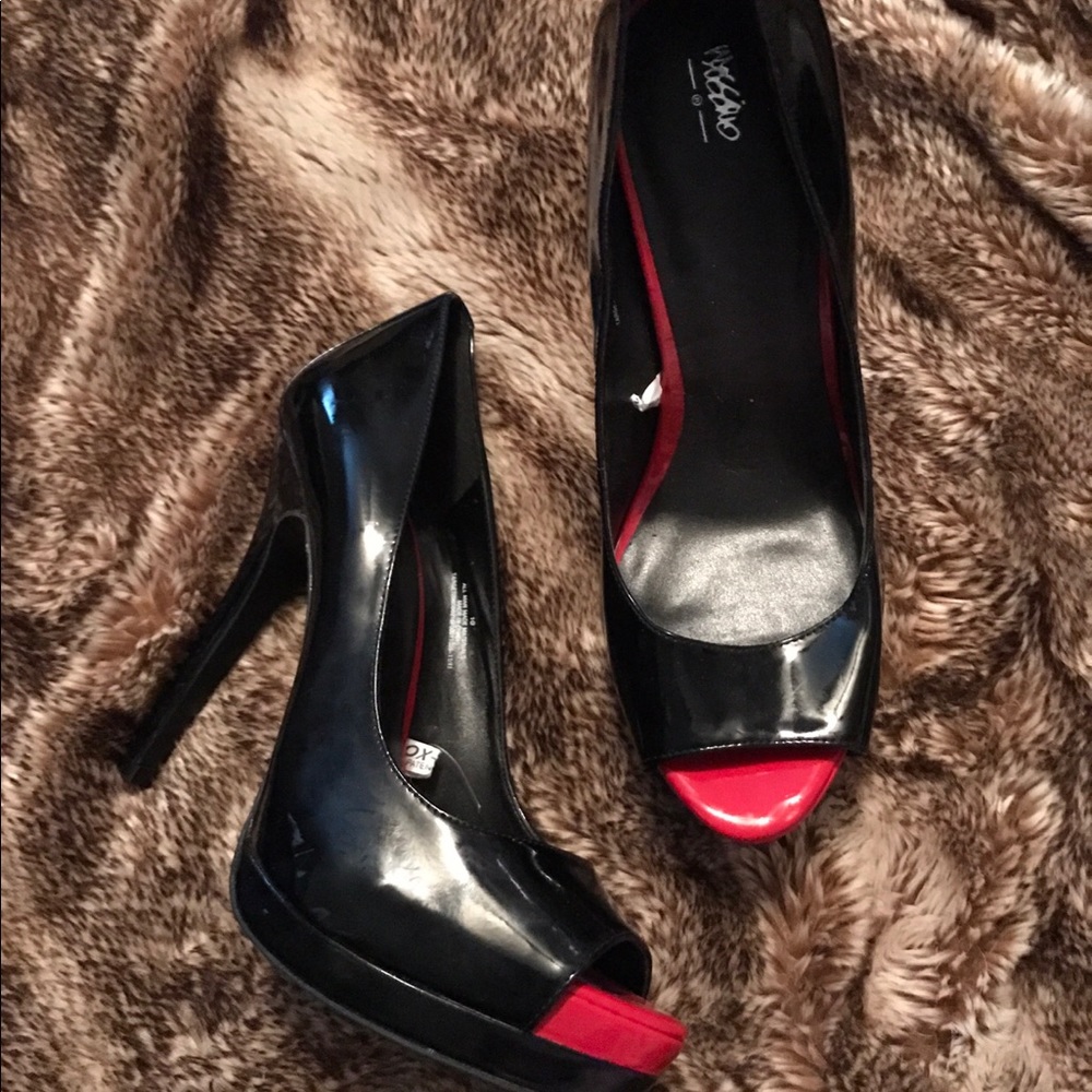 Black and red heels